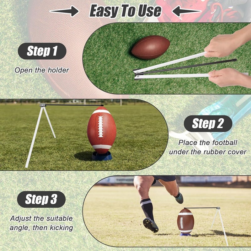 Anglekai Football Kicking Tee Holder, Metal Football Kicking Stand for Field Goal Kickers Tee Stand, Foldable Field Goal Place Kicks Holder for Kickoff - Image 5